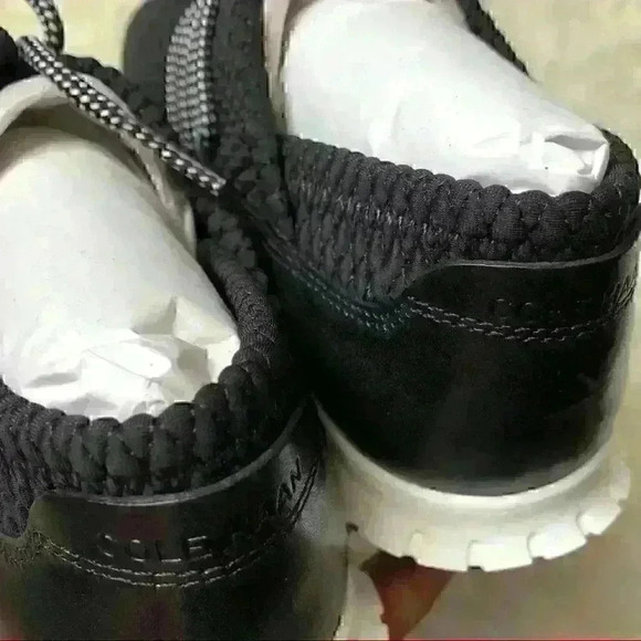 Cole Haan Zerogrand Quilted Black Lace Up Oxford Sneakers - Picture 7 of 8